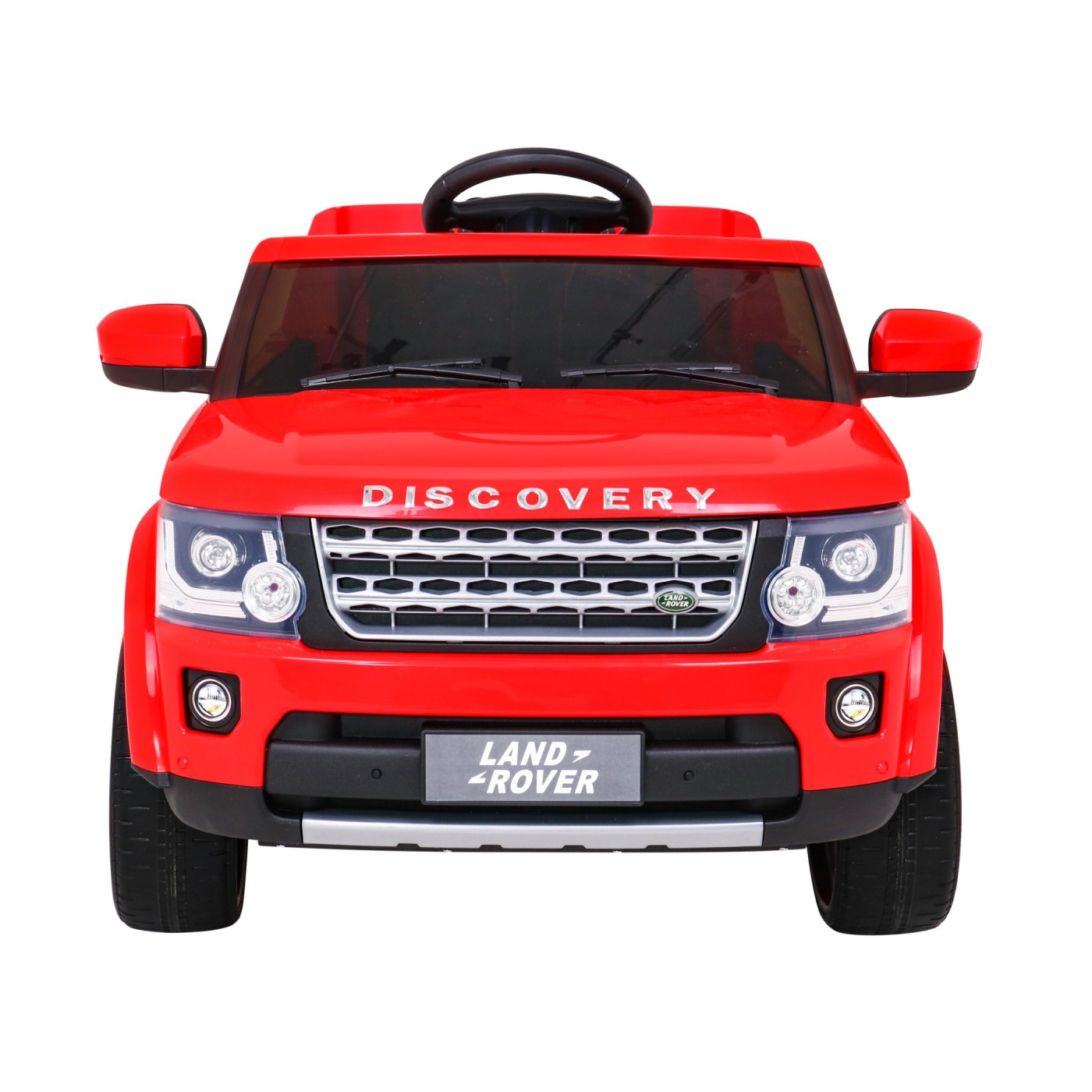 Dětské elektrické auto Land Rover Discovery červené + dálkové ovládání + kola EVA + pomalý start + MP3 rádio