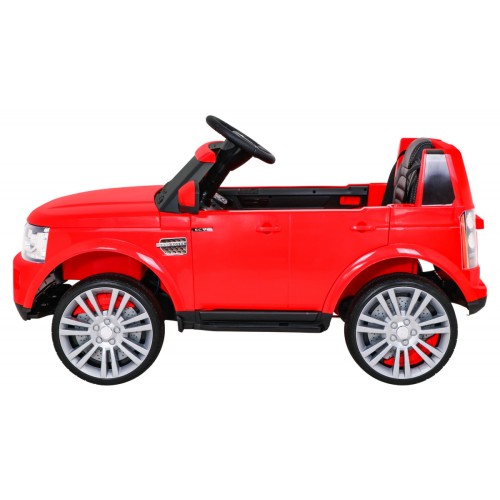 Dětské elektrické auto Land Rover Discovery červené + dálkové ovládání + kola EVA + pomalý start + MP3 rádio