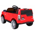 Dětské elektrické auto Land Rover Discovery červené + dálkové ovládání + kola EVA + pomalý start + MP3 rádio