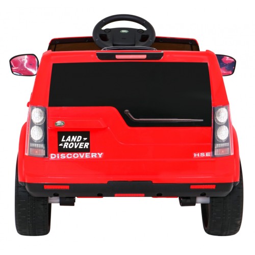Dětské elektrické auto Land Rover Discovery červené + dálkové ovládání + kola EVA + pomalý start + MP3 rádio