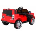 Dětské elektrické auto Land Rover Discovery červené + dálkové ovládání + kola EVA + pomalý start + MP3 rádio