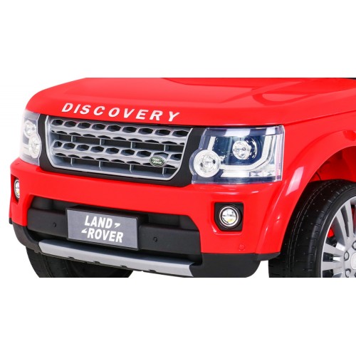 Dětské elektrické auto Land Rover Discovery červené + dálkové ovládání + kola EVA + pomalý start + MP3 rádio