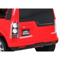 Dětské elektrické auto Land Rover Discovery červené + dálkové ovládání + kola EVA + pomalý start + MP3 rádio