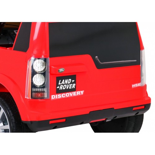 Dětské elektrické auto Land Rover Discovery červené + dálkové ovládání + kola EVA + pomalý start + MP3 rádio