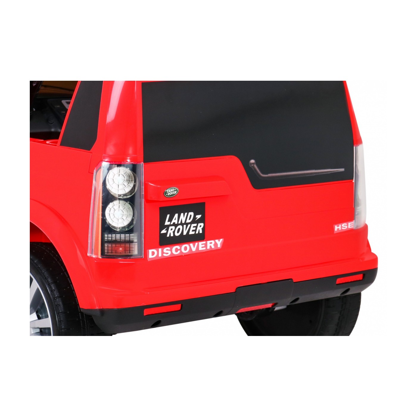 Dětské elektrické auto Land Rover Discovery červené + dálkové ovládání + kola EVA + pomalý start + MP3 rádio