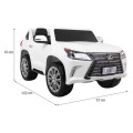 Dětské dvoumístné auto Lexus LX570 bílé + dálkové ovládání EVA kola rádio MP3 + LED