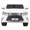 Dětské dvoumístné auto Lexus LX570 bílé + dálkové ovládání EVA kola rádio MP3 + LED