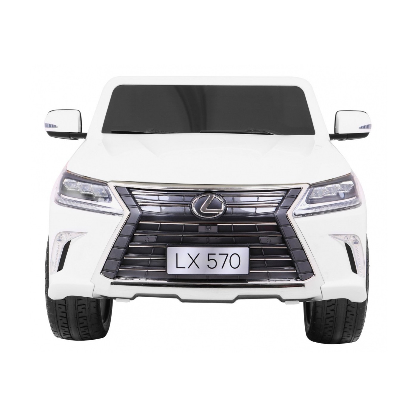 Dětské dvoumístné auto Lexus LX570 bílé + dálkové ovládání EVA kola rádio MP3 + LED