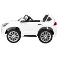 Dětské dvoumístné auto Lexus LX570 bílé + dálkové ovládání EVA kola rádio MP3 + LED