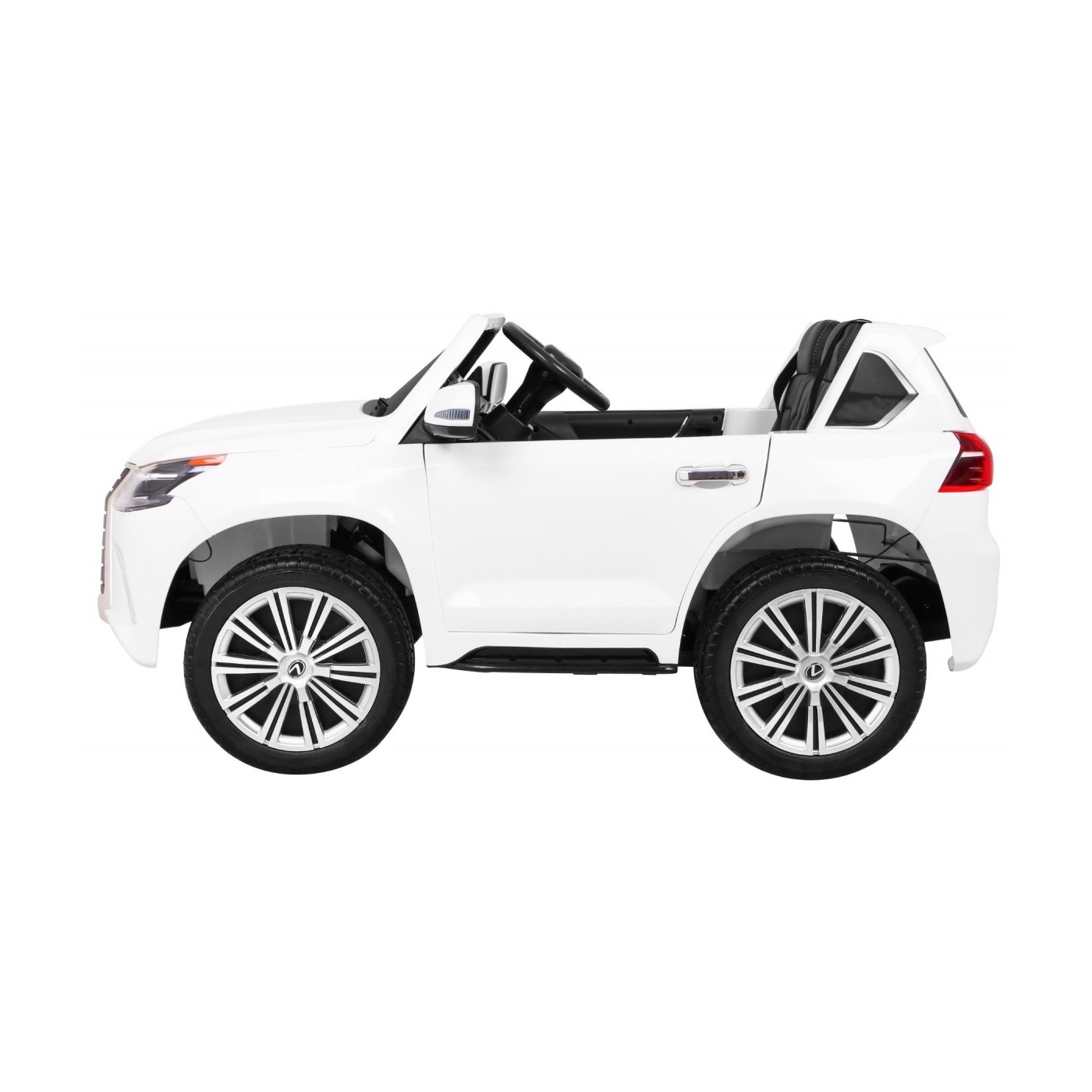 Dětské dvoumístné auto Lexus LX570 bílé + dálkové ovládání EVA kola rádio MP3 + LED