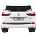 Dětské dvoumístné auto Lexus LX570 bílé + dálkové ovládání EVA kola rádio MP3 + LED