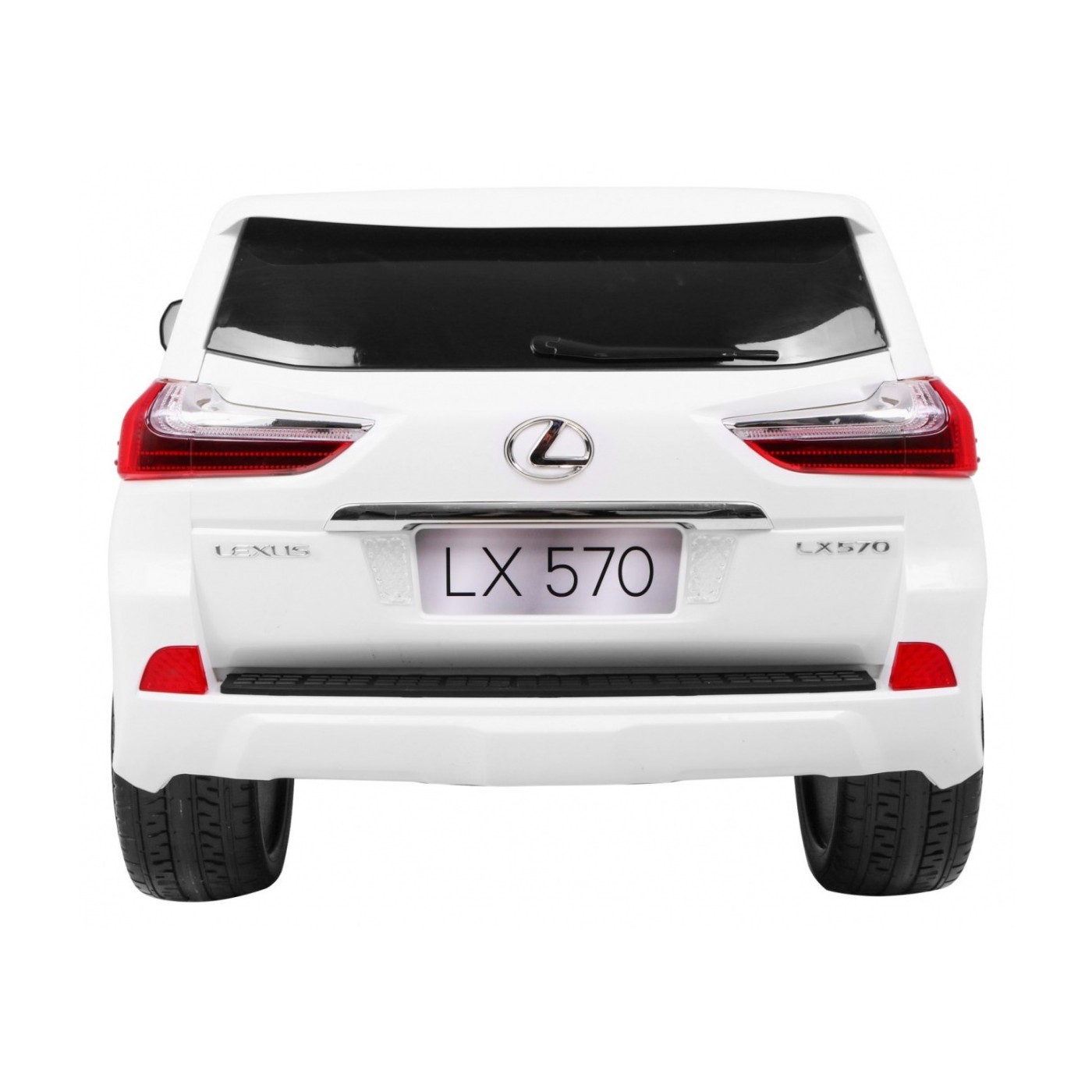 Dětské dvoumístné auto Lexus LX570 bílé + dálkové ovládání EVA kola rádio MP3 + LED