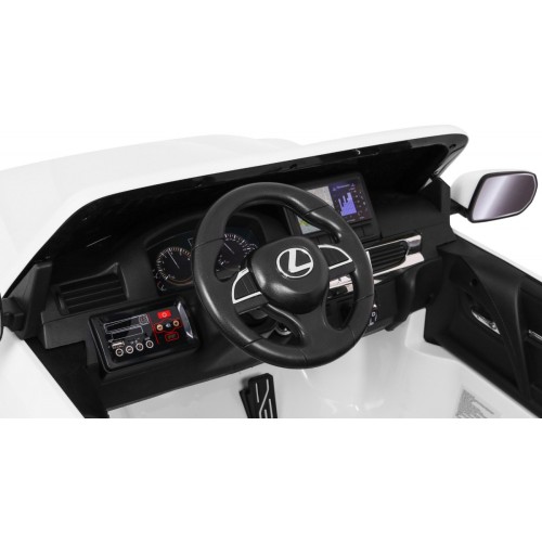 Dětské dvoumístné auto Lexus LX570 bílé + dálkové ovládání EVA kola rádio MP3 + LED
