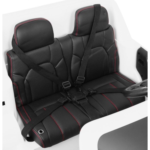 Dětské dvoumístné auto Lexus LX570 bílé + dálkové ovládání EVA kola rádio MP3 + LED