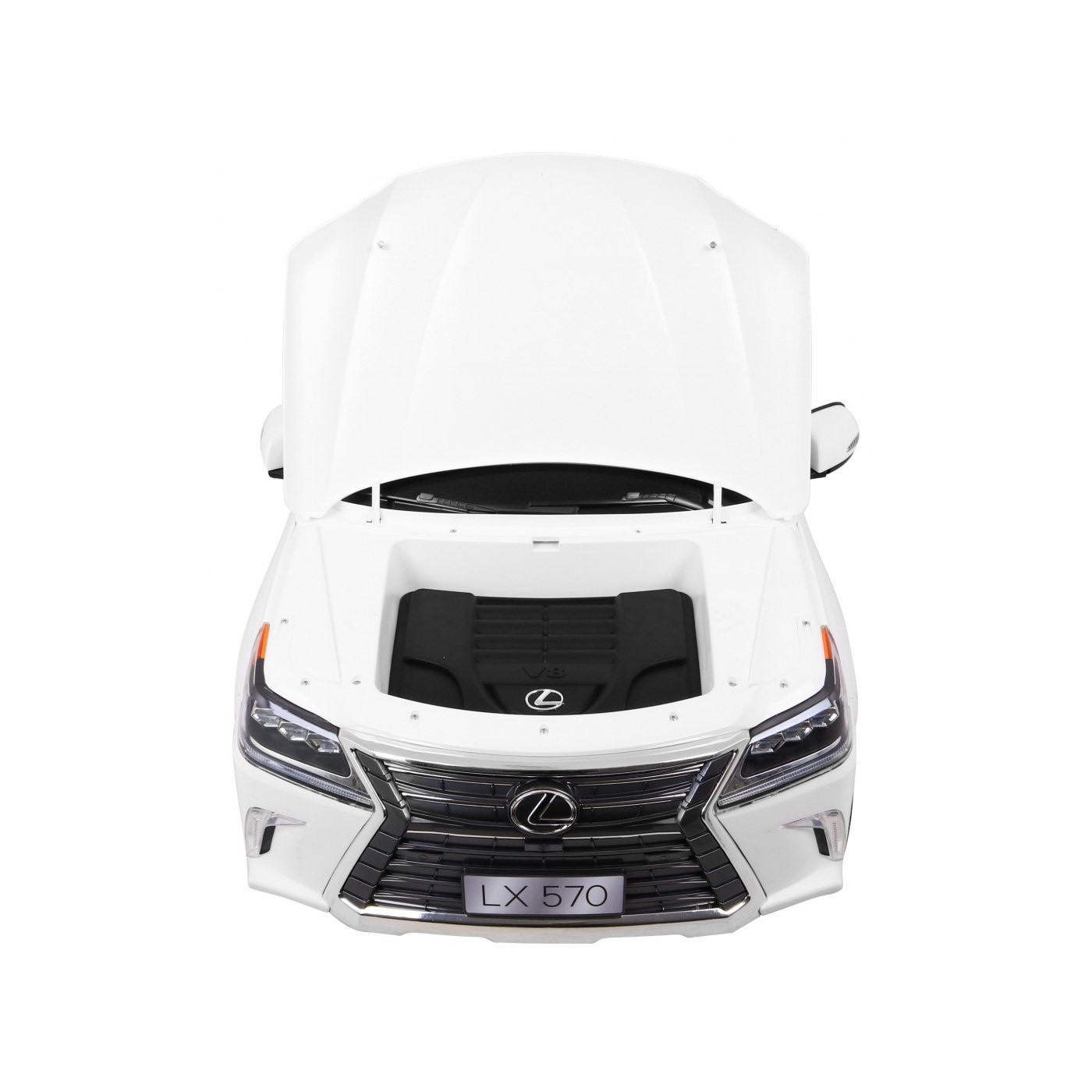 Dětské dvoumístné auto Lexus LX570 bílé + dálkové ovládání EVA kola rádio MP3 + LED