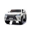Dětské dvoumístné auto Lexus LX570 bílé + dálkové ovládání EVA kola rádio MP3 + LED