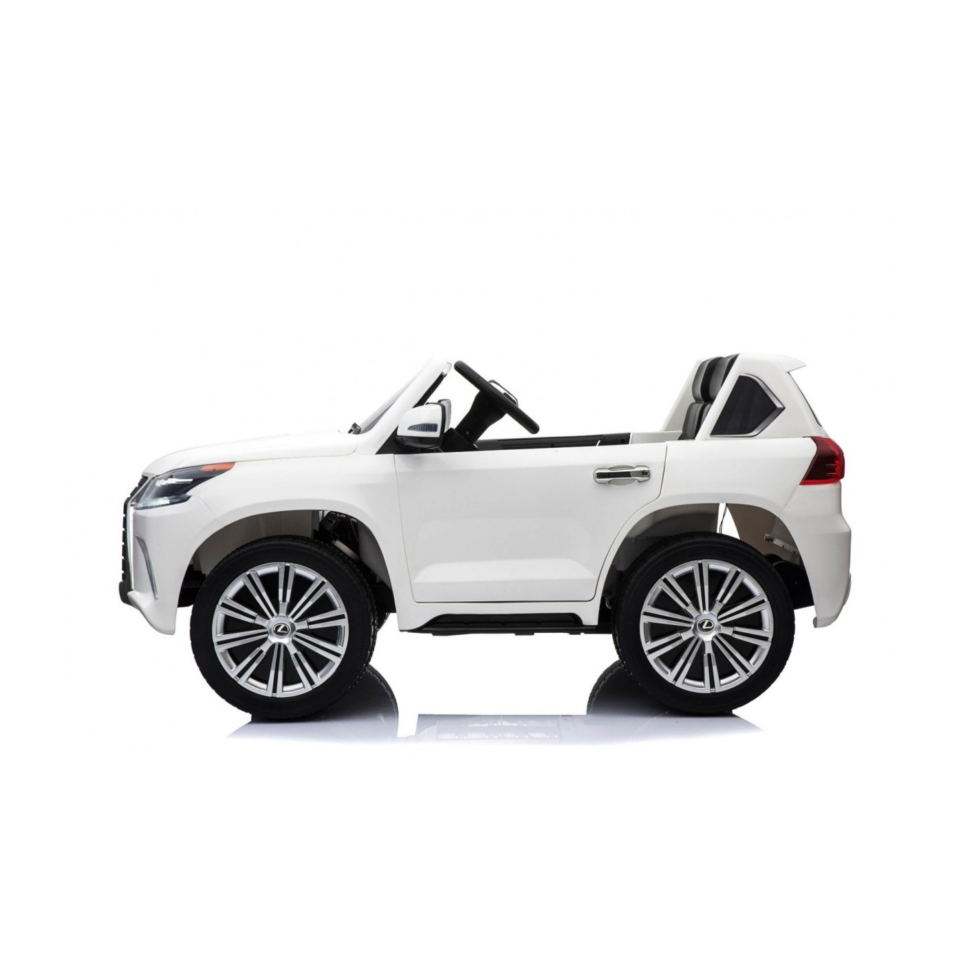 Dětské dvoumístné auto Lexus LX570 bílé + dálkové ovládání EVA kola rádio MP3 + LED
