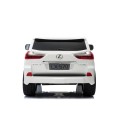 Dětské dvoumístné auto Lexus LX570 bílé + dálkové ovládání EVA kola rádio MP3 + LED
