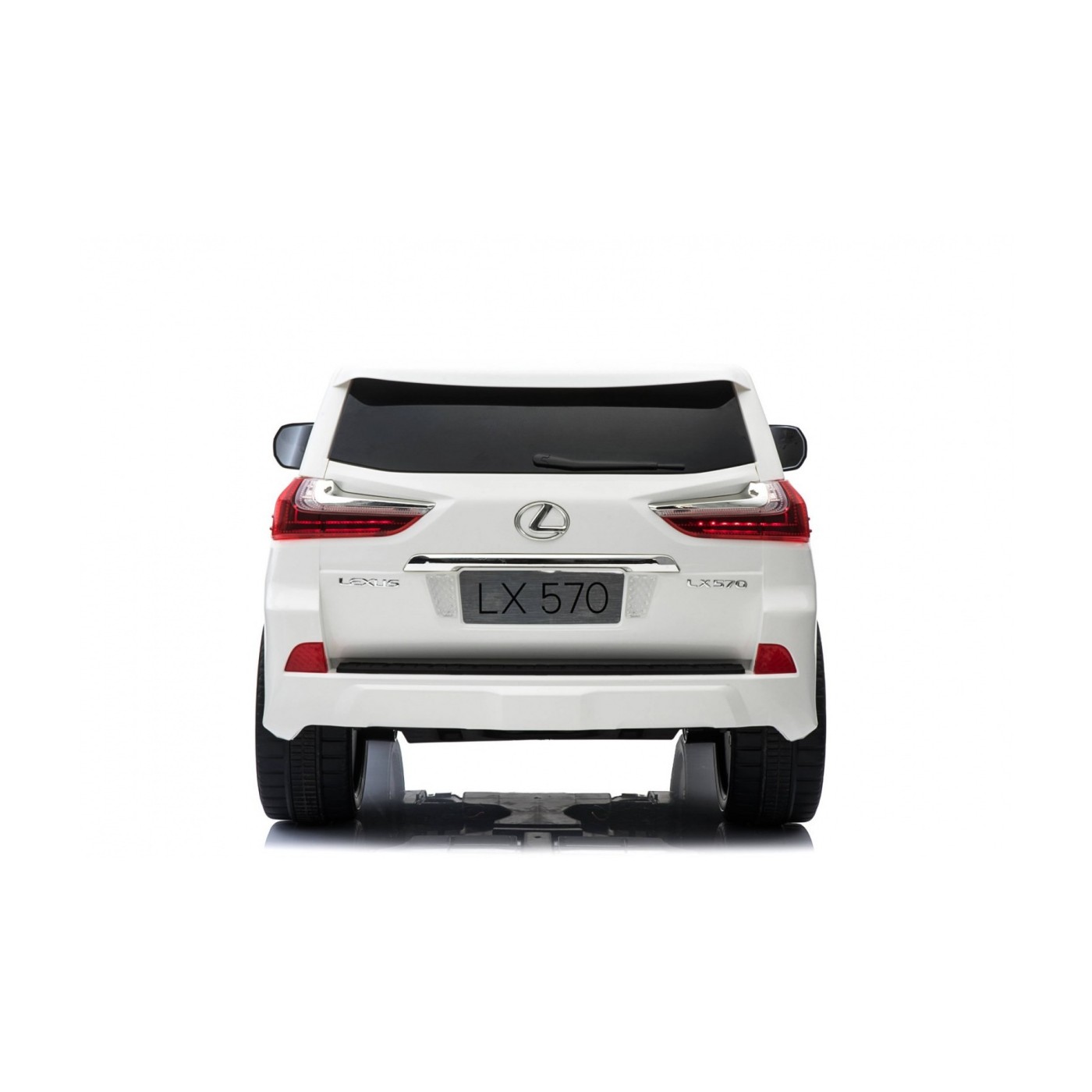 Dětské dvoumístné auto Lexus LX570 bílé + dálkové ovládání EVA kola rádio MP3 + LED