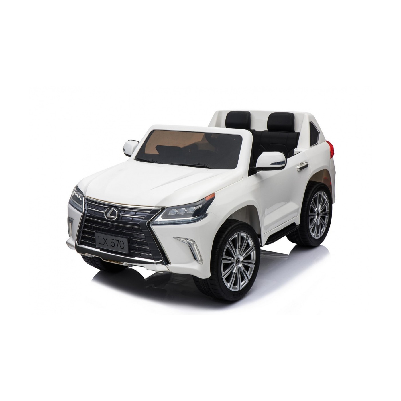 Dětské dvoumístné auto Lexus LX570 bílé + dálkové ovládání EVA kola rádio MP3 + LED