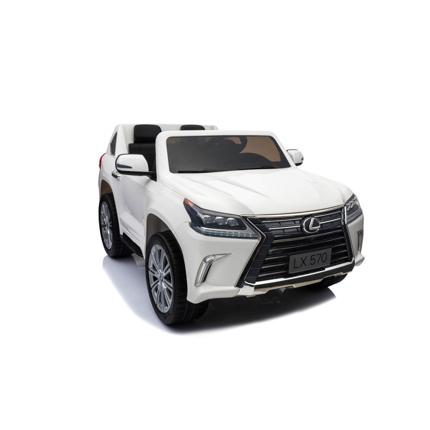 Dětské dvoumístné auto Lexus LX570 bílé + dálkové ovládání EVA kola rádio MP3 + LED