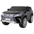 Lexus LX570 lakované 2 dětské auto černé + dálkové ovládání EVA kola rádio MP3 LED
