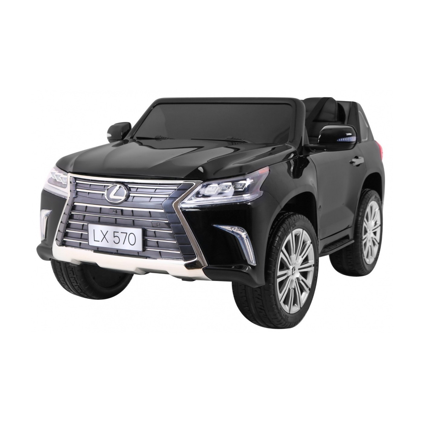 Lexus LX570 lakované 2 dětské auto černé + dálkové ovládání EVA kola rádio MP3 LED