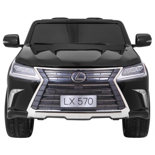 Lexus LX570 lakované 2 dětské auto černé + dálkové ovládání EVA kola rádio MP3 LED