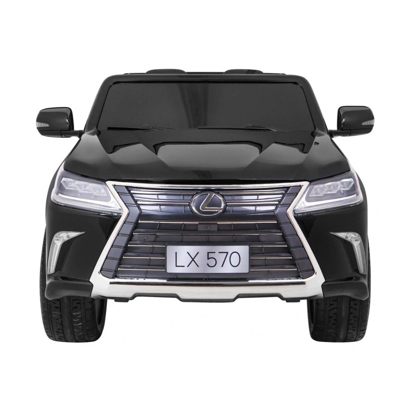 Lexus LX570 lakované 2 dětské auto černé + dálkové ovládání EVA kola rádio MP3 LED