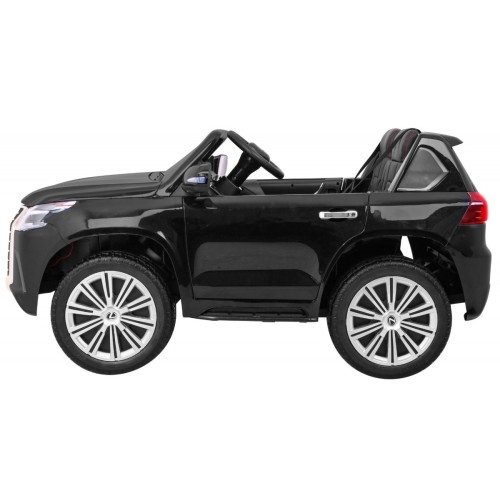 Lexus LX570 lakované 2 dětské auto černé + dálkové ovládání EVA kola rádio MP3 LED