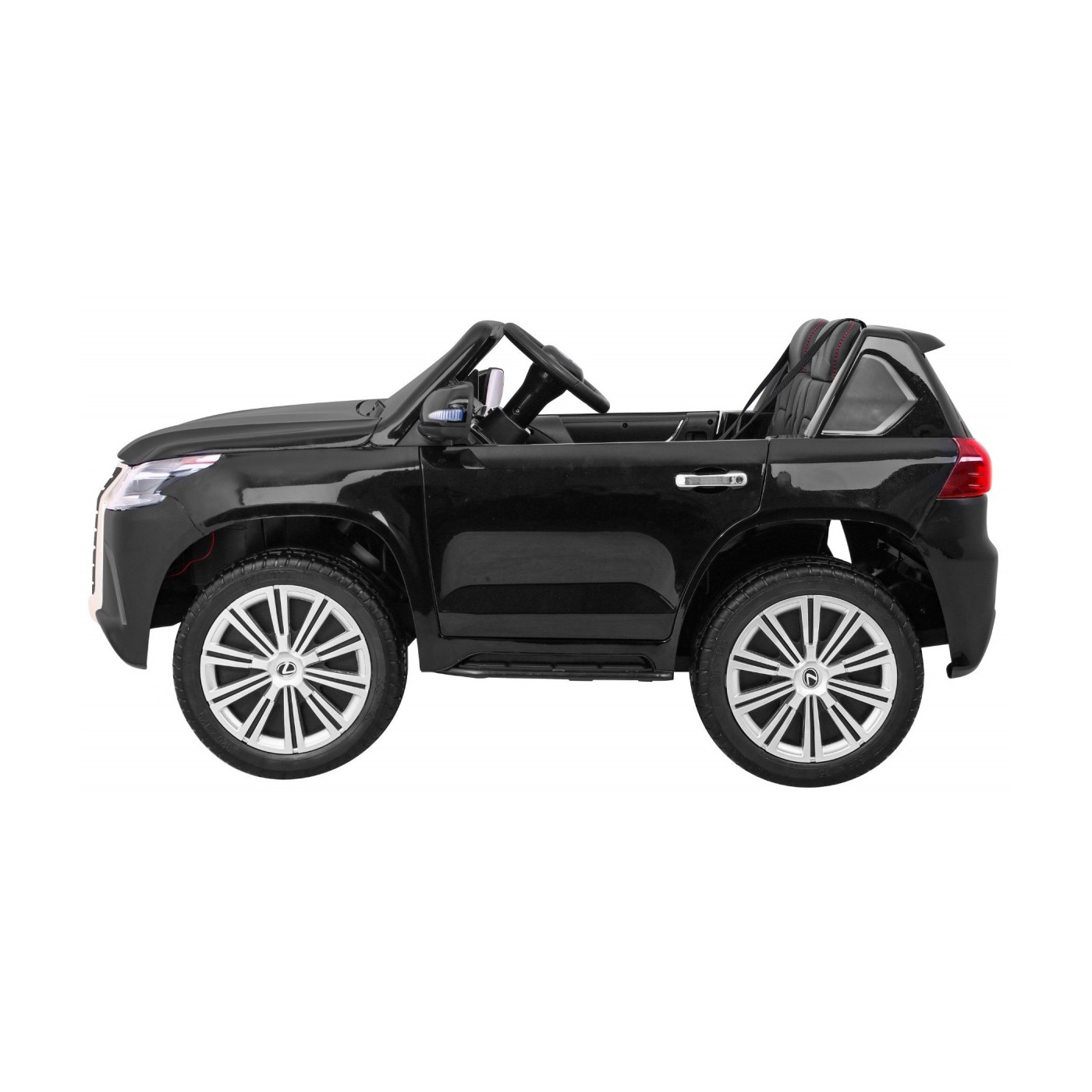 Lexus LX570 lakované 2 dětské auto černé + dálkové ovládání EVA kola rádio MP3 LED