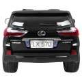 Lexus LX570 lakované 2 dětské auto černé + dálkové ovládání EVA kola rádio MP3 LED