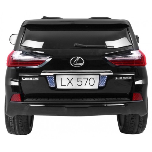 Lexus LX570 lakované 2 dětské auto černé + dálkové ovládání EVA kola rádio MP3 LED