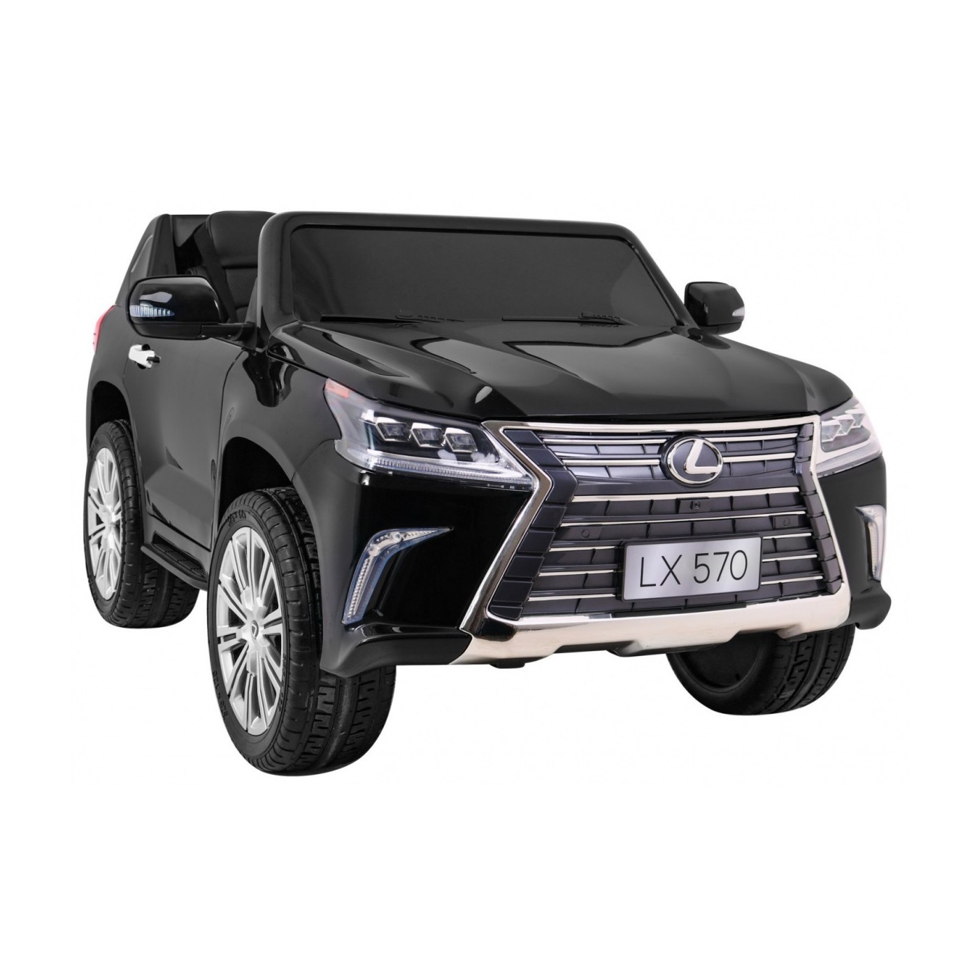 Lexus LX570 lakované 2 dětské auto černé + dálkové ovládání EVA kola rádio MP3 LED