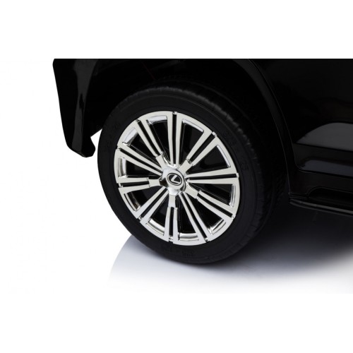 Lexus LX570 lakované 2 dětské auto černé + dálkové ovládání EVA kola rádio MP3 LED