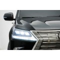 Lexus LX570 lakované 2 dětské auto černé + dálkové ovládání EVA kola rádio MP3 LED