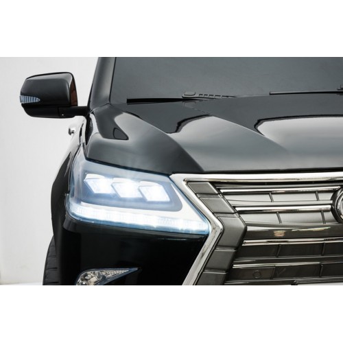 Lexus LX570 lakované 2 dětské auto černé + dálkové ovládání EVA kola rádio MP3 LED
