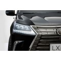 Lexus LX570 lakované 2 dětské auto černé + dálkové ovládání EVA kola rádio MP3 LED