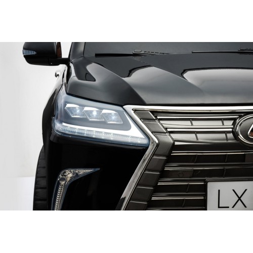 Lexus LX570 lakované 2 dětské auto černé + dálkové ovládání EVA kola rádio MP3 LED