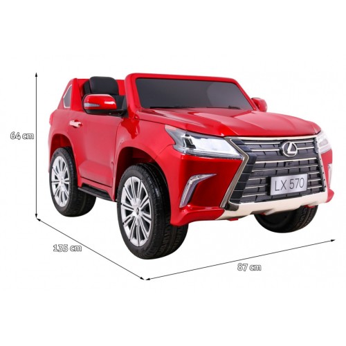 Lexus LX570 Lakované 2 Dětské Auto Červené Dálkové EVA Kola Rádio MP3 LED