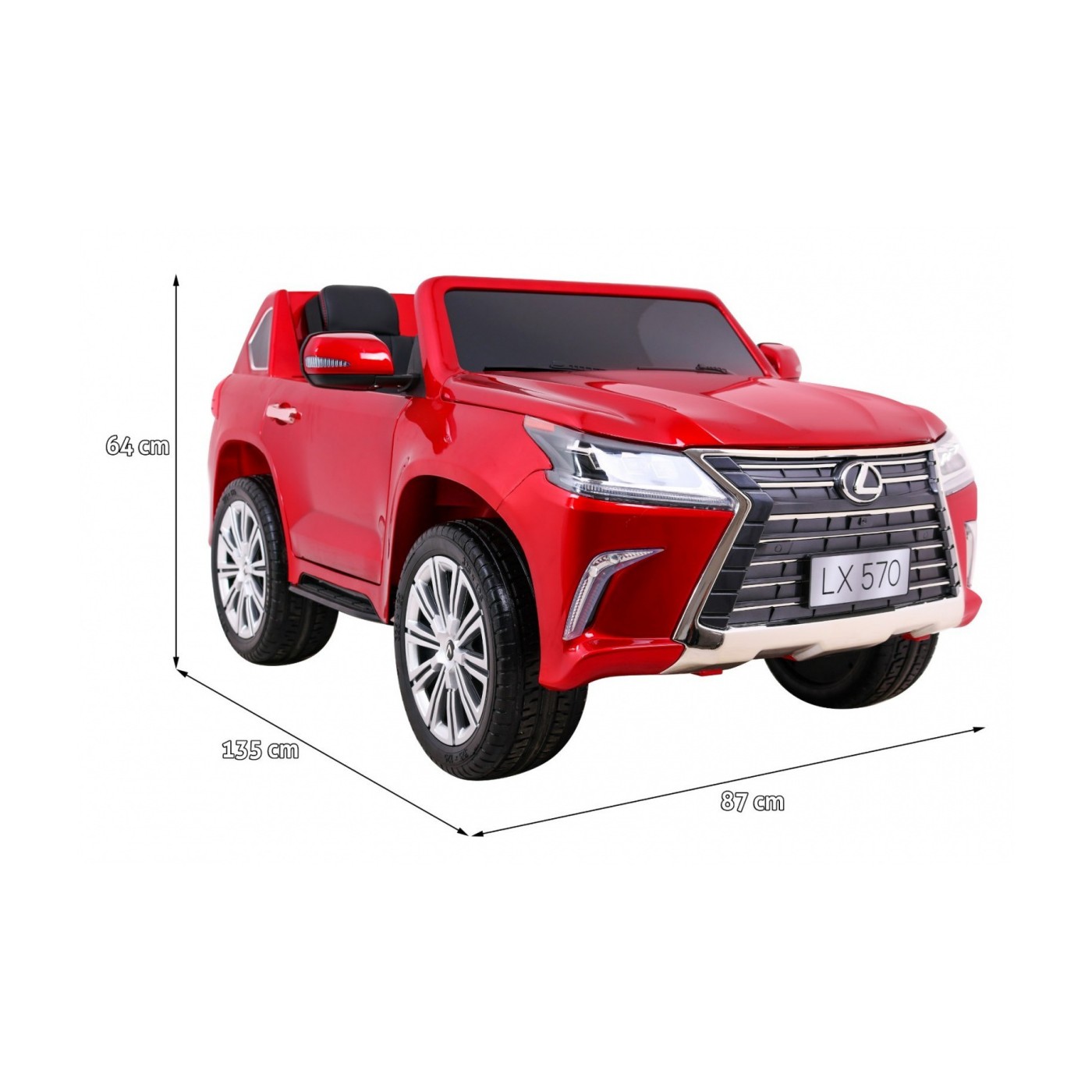 Lexus LX570 Lakované 2 Dětské Auto Červené Dálkové EVA Kola Rádio MP3 LED