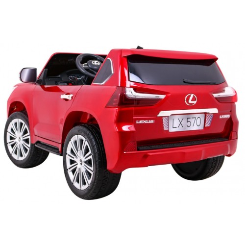 Lexus LX570 Lakované 2 Dětské Auto Červené Dálkové EVA Kola Rádio MP3 LED
