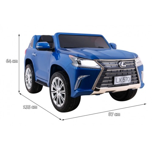 Lexus LX570 Lakované 2 Dětské Auto Modré Dálkové EVA Kola Rádio MP3 LED