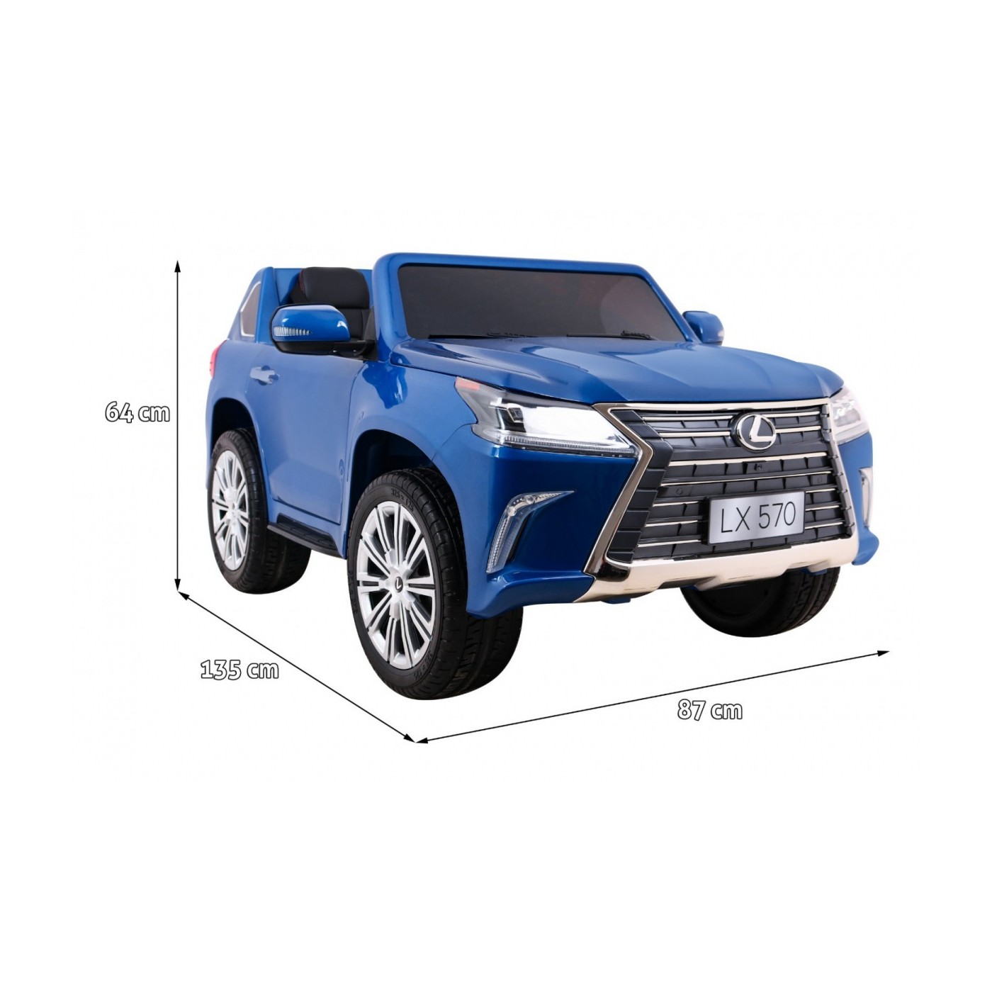 Lexus LX570 Lakované 2 Dětské Auto Modré Dálkové EVA Kola Rádio MP3 LED