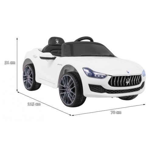 Maserati Ghibli Dětská baterie Bílá Dálkový Pomalý Start EVA MP3 USB LED