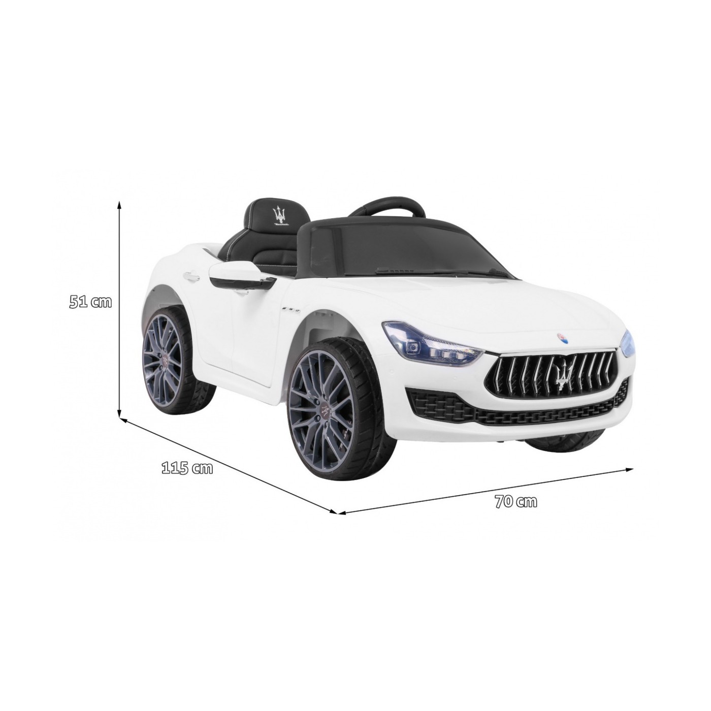 Maserati Ghibli Dětská baterie Bílá Dálkový Pomalý Start EVA MP3 USB LED