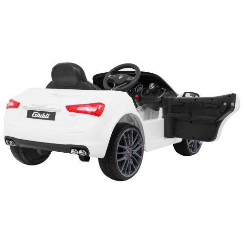 Maserati Ghibli Dětská baterie Bílá Dálkový Pomalý Start EVA MP3 USB LED
