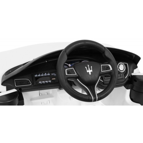 Maserati Ghibli Dětská baterie Bílá Dálkový Pomalý Start EVA MP3 USB LED