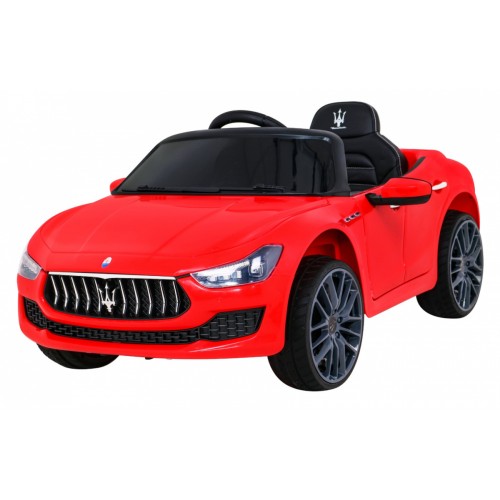 Dětská baterie Maserati Ghibli červená + dálkové ovládání + pomalý start + EVA + MP3 USB + LED