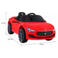 Dětská baterie Maserati Ghibli červená + dálkové ovládání + pomalý start + EVA + MP3 USB + LED